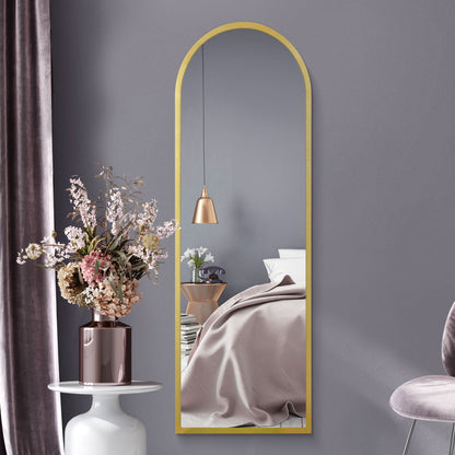 The Elegance - Gold Arched Leaning/Wall Mirror 63" X 21" (160CM X 53CM)-2