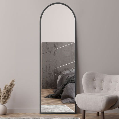 The Arcus - 71" X 24" Black Framed Arched Full-Length Mirror (180CM X 60CM)-2