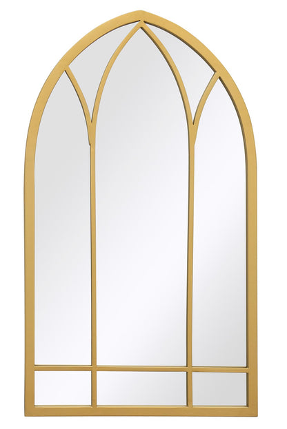 The Arcus Elegance - 32" X 19" Gold Metal Arched Garden Wall Mirror (83CM X 48CM)-2