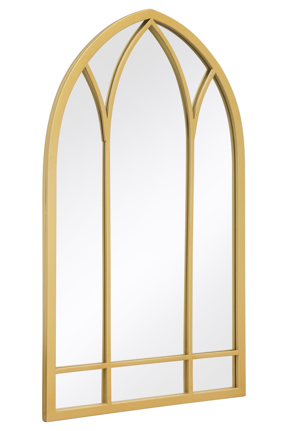 The Arcus Elegance - 32" X 19" Gold Metal Arched Garden Wall Mirror (83CM X 48CM)-4