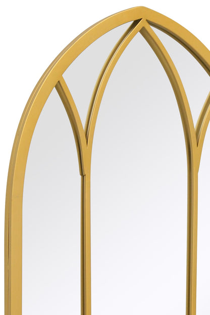 The Arcus Elegance - 32" X 19" Gold Metal Arched Garden Wall Mirror (83CM X 48CM)-4