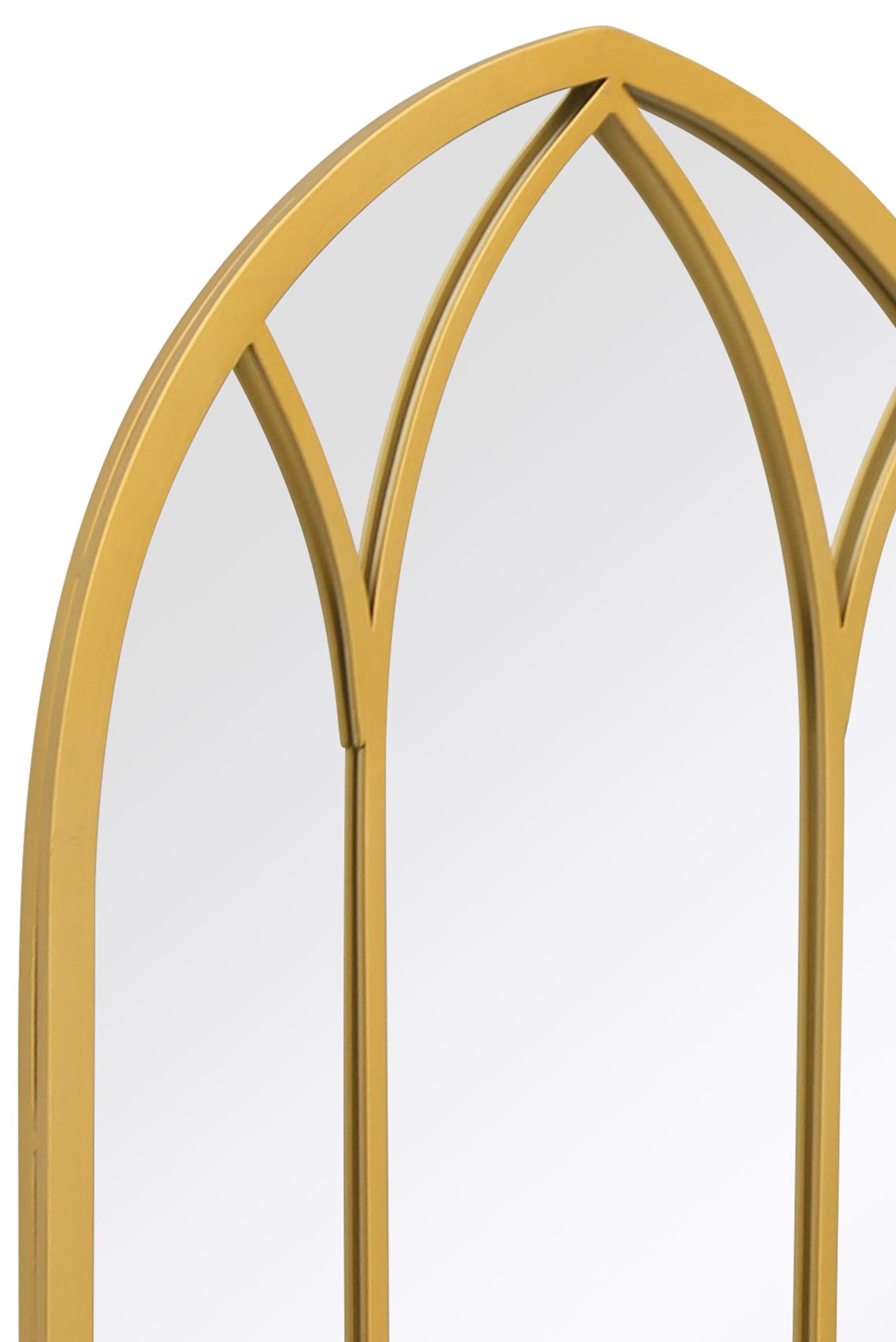 The Arcus Elegance - 32" X 19" Gold Metal Arched Garden Wall Mirror (83CM X 48CM)-6