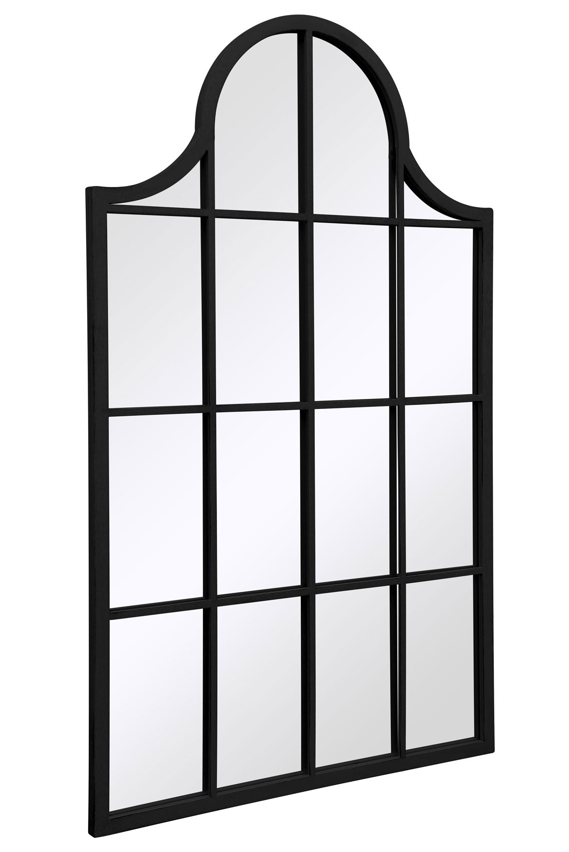 The Arched Elegance - 41" X 24" Black Metal Framed Garden Wall Mirror (104CM X 62CM)-3