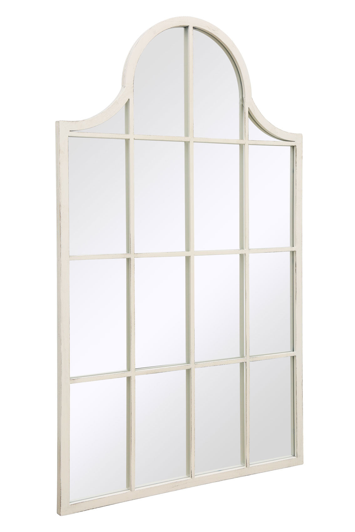 The Arched Reflection - 41" X 24" (104CM X 62CM) White Metal Framed Garden Wall Mirror-3