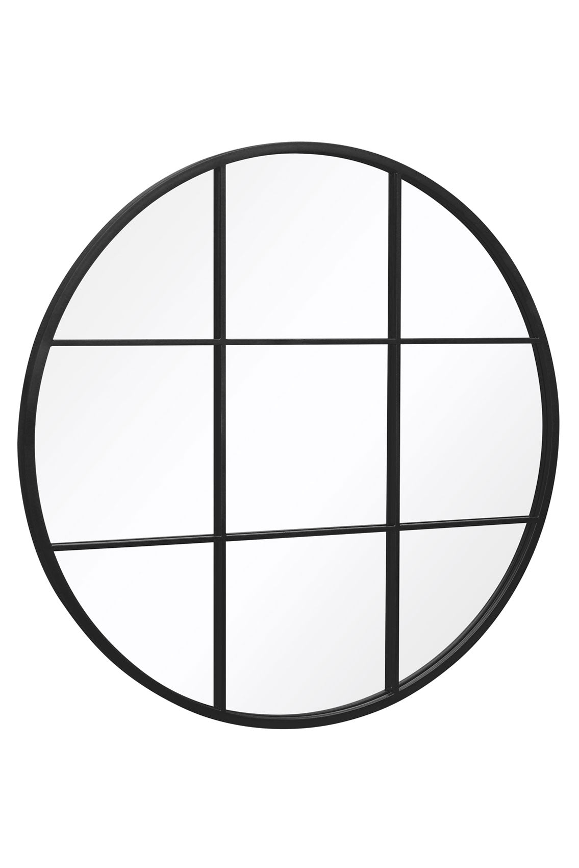 The Reflector - 31"x31" (80x80CM) Round Garden Wall Mirror with Sleek Black Metal Frame-4