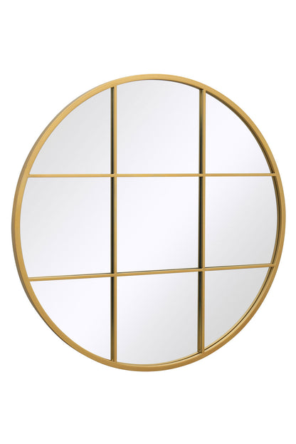 The Aurelia - Round Garden Wall Mirror with Gold Metal Frame 31"x31" (80x80CM)-4