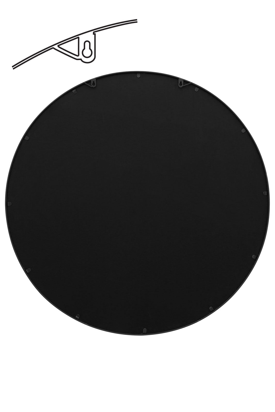 The Reflector - 39" x 39" (100x100CM) Round Garden Wall Mirror with Sleek Black Metal Frame-6