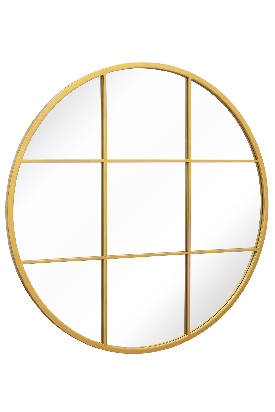 The Aurelia - 39" x 39" (100x100CM) Round Garden Wall Mirror with Elegant Gold Metal Frame-3