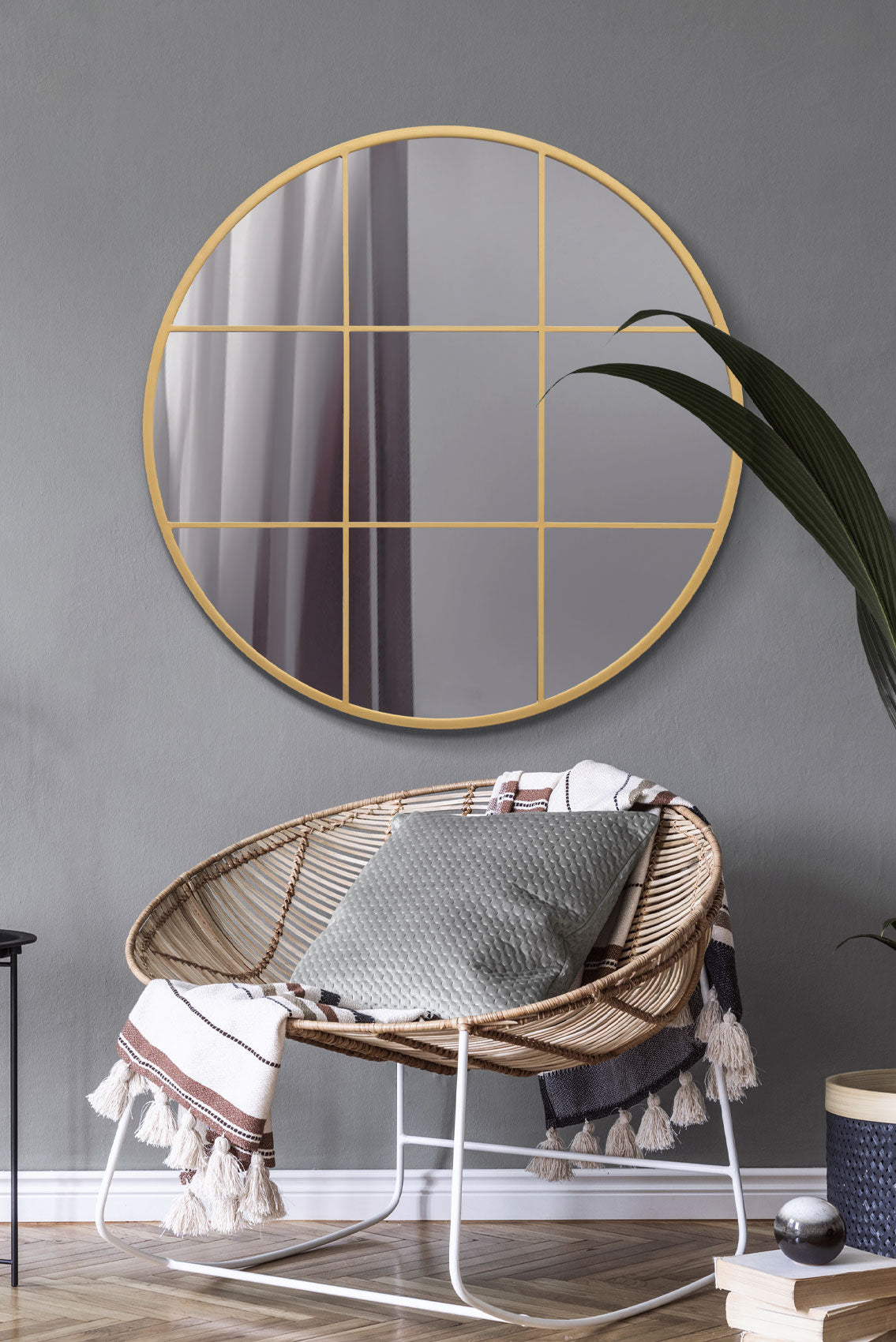 The Aurelia - 39" X 39" (100x100CM) Gold Framed Round Wall Mirror-1