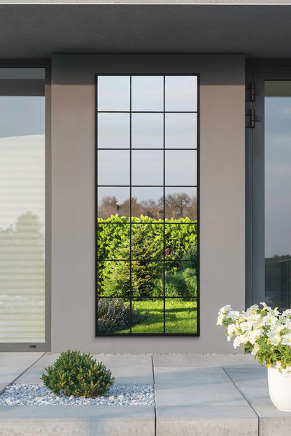 Genestra - Contemporary Black Wall Mirror with Garden Design 79" X 31" (200CM X 80CM)-1