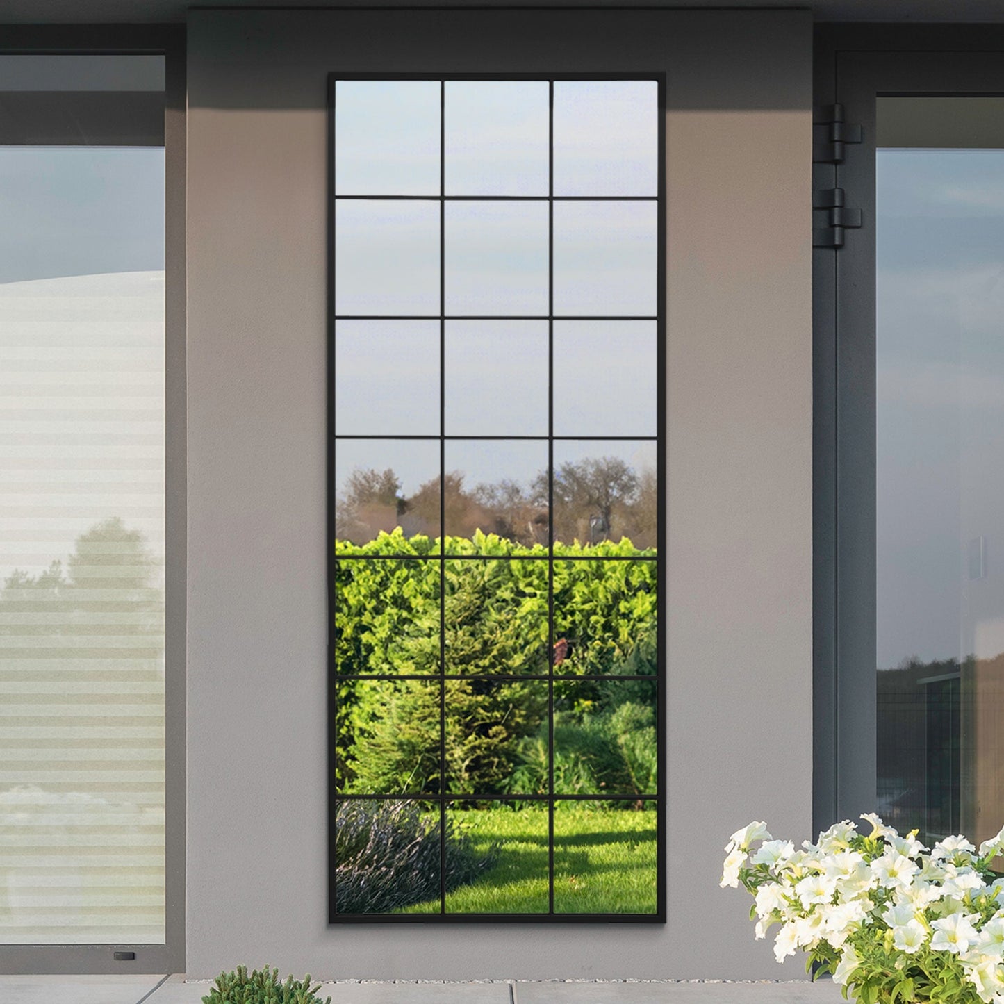 Genestra - Contemporary Black Wall Mirror with Garden Design 79" X 31" (200CM X 80CM)-5