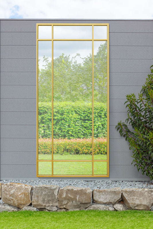 Genestra - Modern Gold Wall and Floor Garden Mirror 71"x 33" (180x85cm)-1