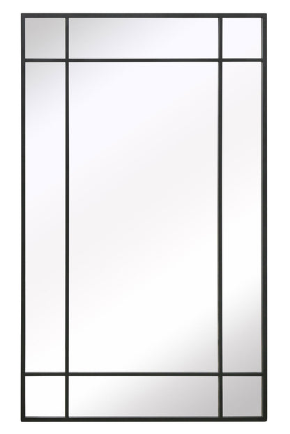 Genestra - Modern Black Leaning Wall Mirror for Garden 71"x 43" (180x110cm)-2