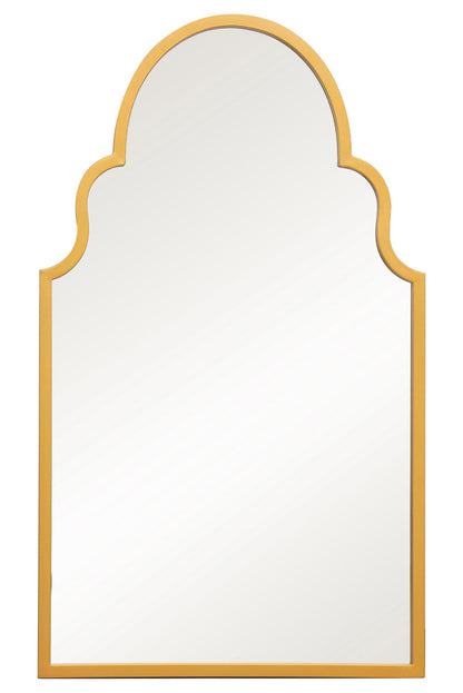 The Aurelia - Elegant Gold Metal Arched Garden Wall Mirror 41"x 24" (104CM X 61CM)-2