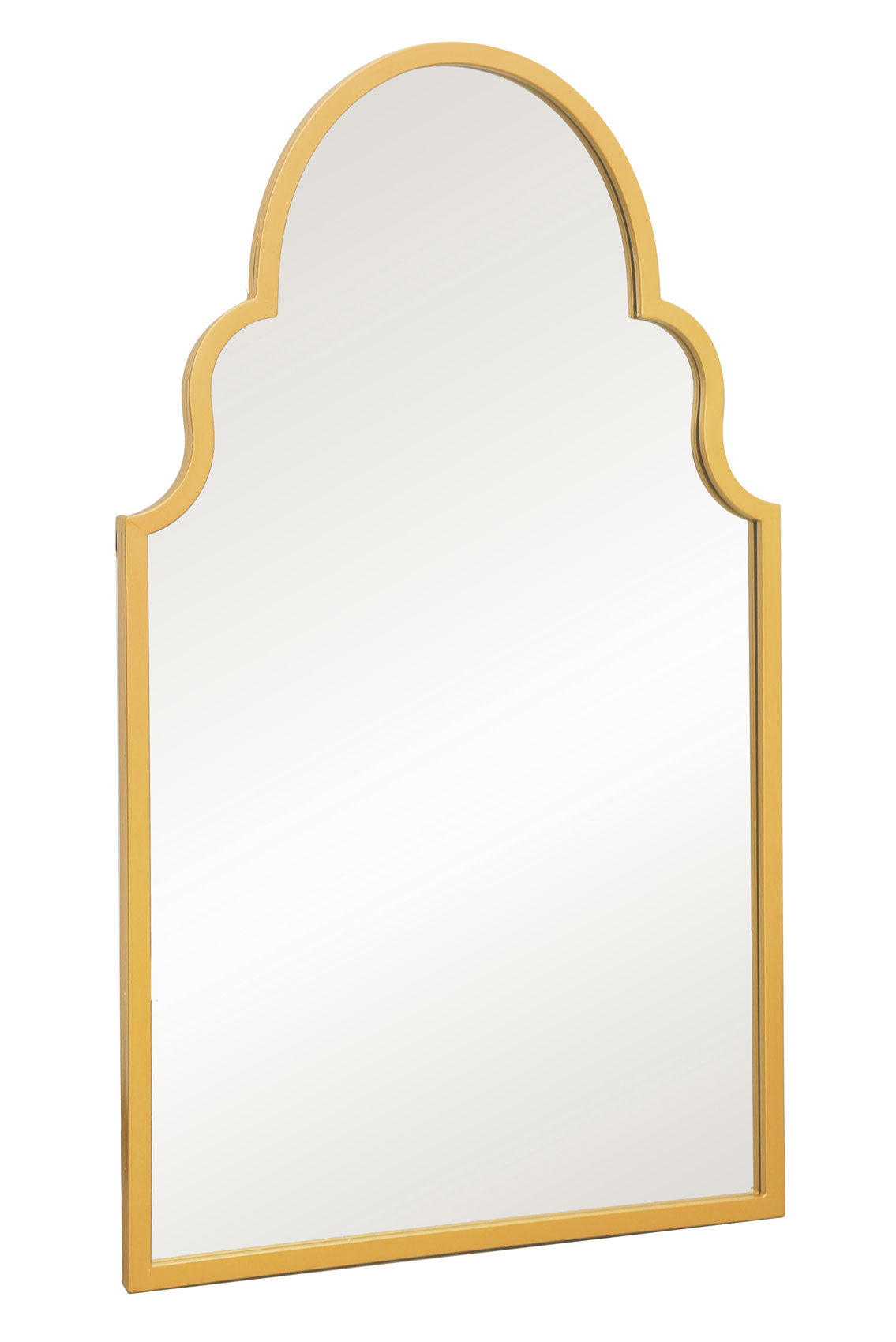 The Aurelia - Elegant Gold Metal Arched Garden Wall Mirror 41"x 24" (104CM X 61CM)-4