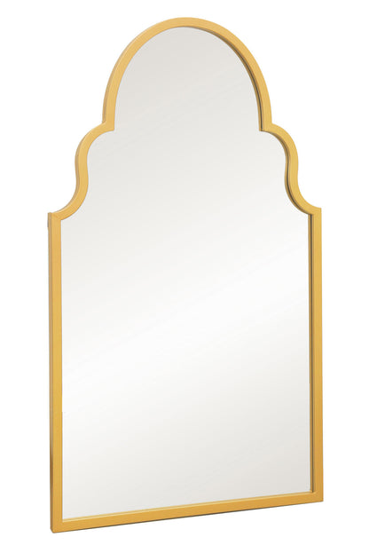 The Aurelia - Elegant Gold Metal Arched Garden Wall Mirror 41"x 24" (104CM X 61CM)-4