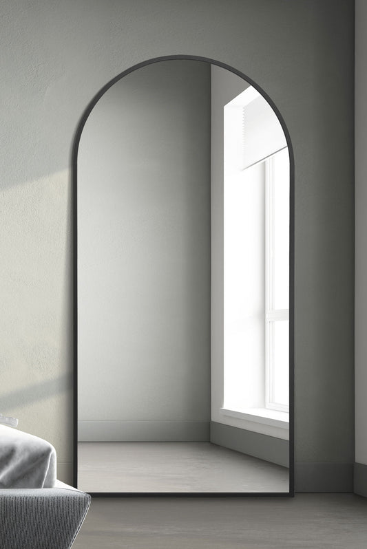 The Arcus - Elegant Black Arched Leaner/Walled Mirror 79" x 39" (200CM x 100CM)-1