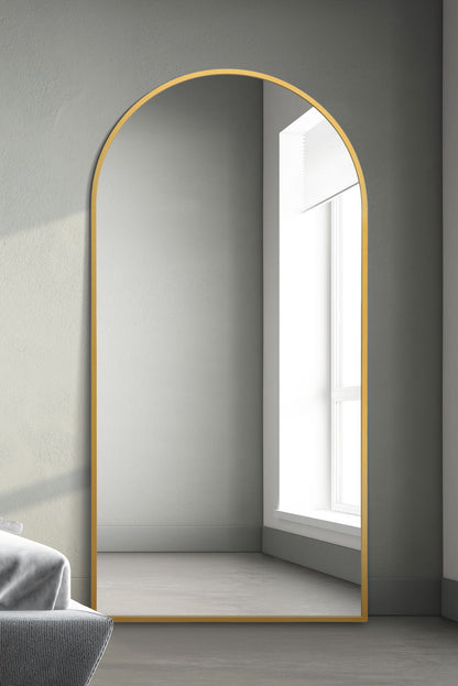 The Elegance - Arched Gold Leaner/Walls Mirror 79" X 39" (200CM X 100CM)-1