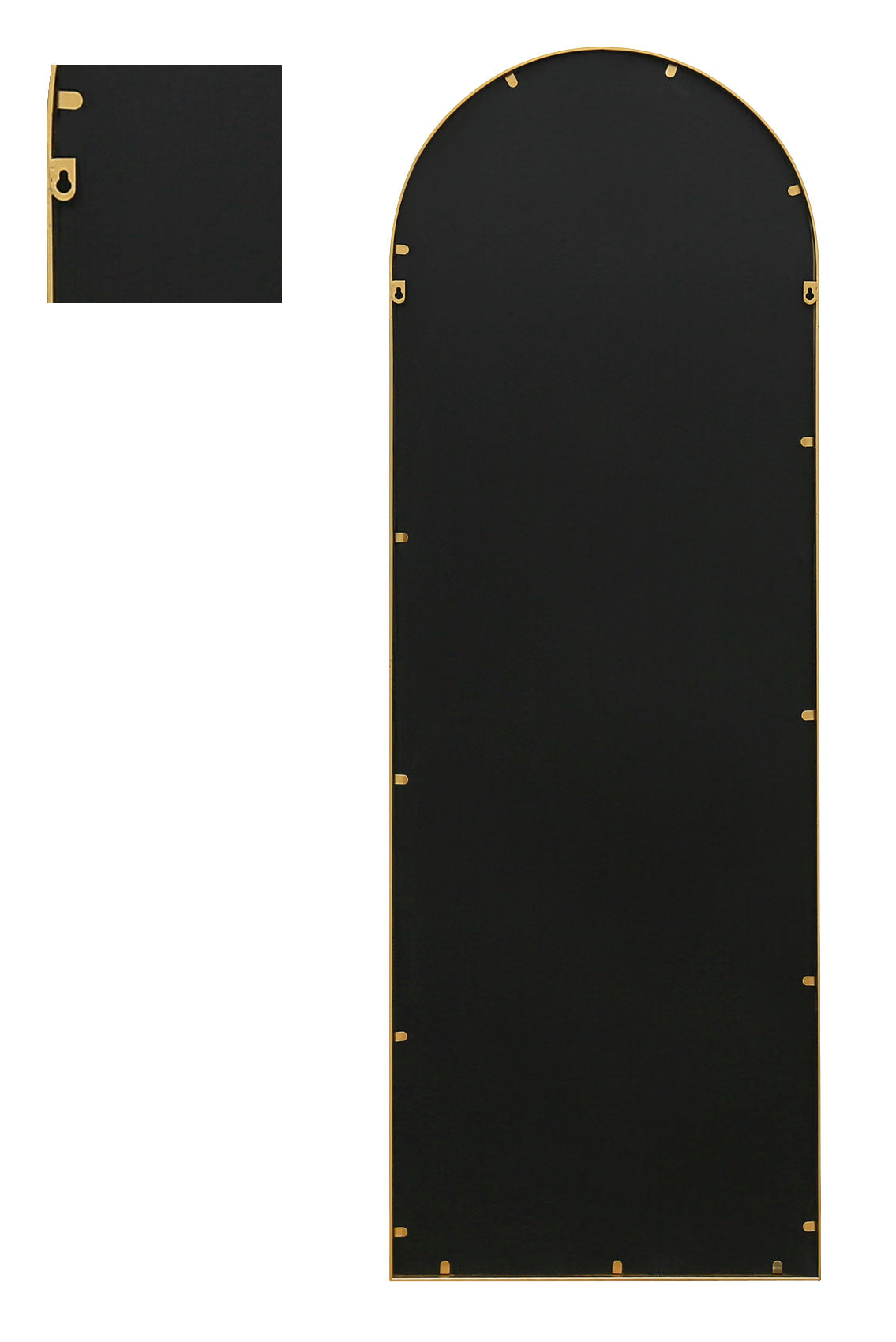 The Luxe Arched Garden Mirror - Gold Frame Leaner 67" X 24" (170CM X 60CM)-6