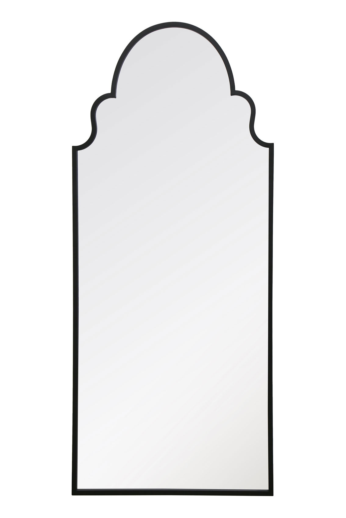 The Arcus - 79" x 33" (200x85CM) Black Framed Arched Full-Length Garden Mirror-2