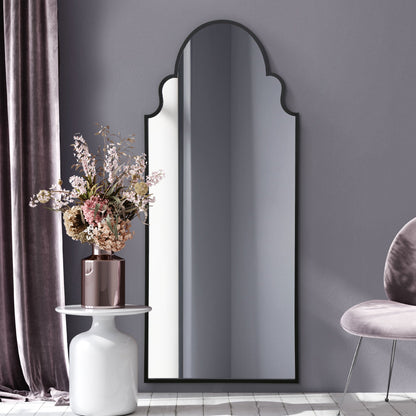 The Arcus - Elegant Black Arched Leaner/Walled Mirror 79" x 33" (200CM x 85CM)-2