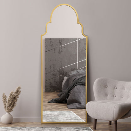 The Arcus Elegance - Gold Arched Leaner Mirror 71" x 28" (180CM x 70CM)-2