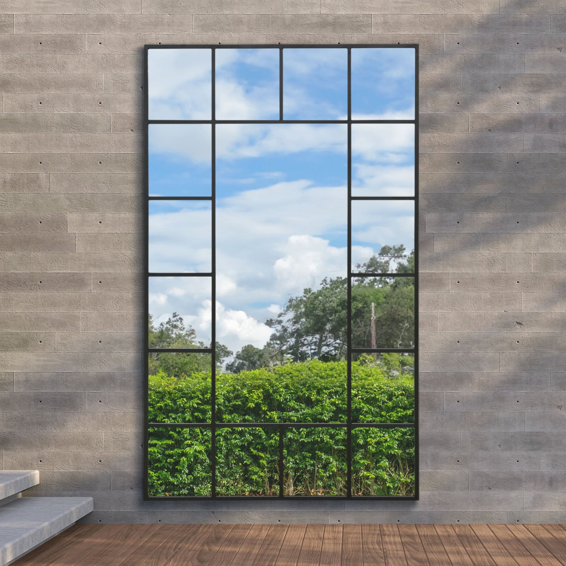 Genestra - Contemporary Black Garden Mirror for Wall & Leaning Use, 79"x 47" (200x120cm)-5