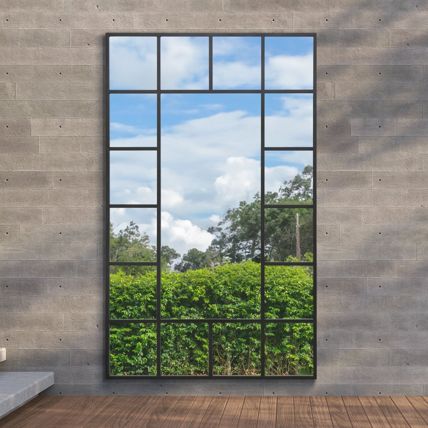 Genestra - Contemporary Black Garden Mirror for Wall & Leaning Use, 71"x 43" (180x110cm)-5