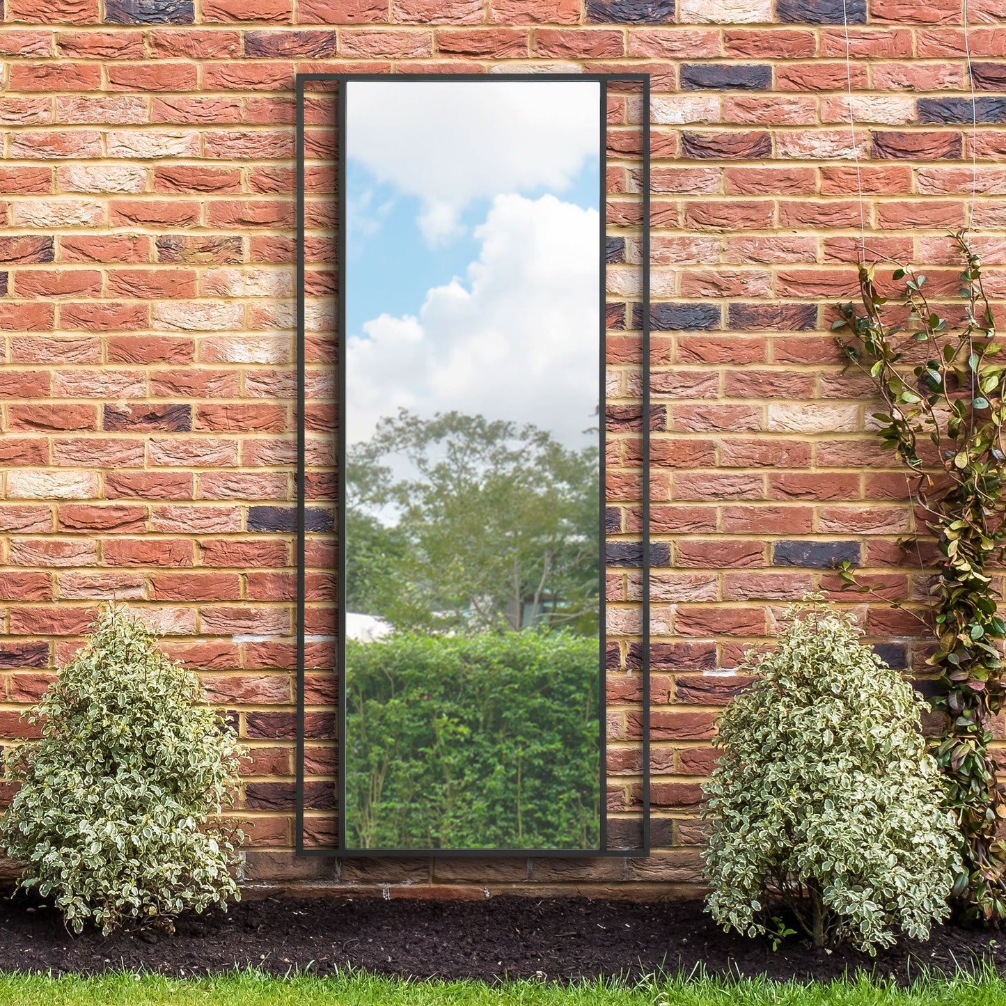 Genestra - Contemporary Black Garden Mirror 79"x 35" (200x90cm) for Wall & Leaning Use-5