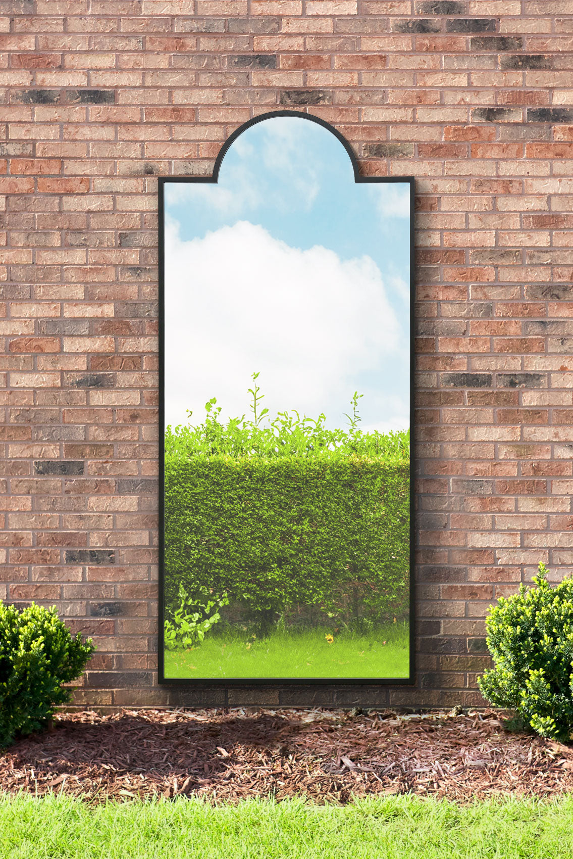 Genestra - Sleek Black 75"x33" (190x85cm) Wall & Leaner Garden Mirror-4