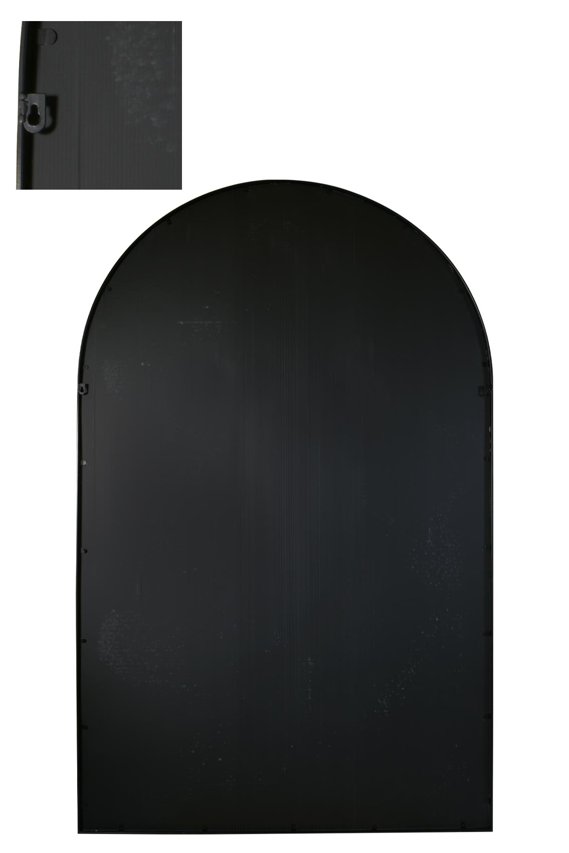 The Arcus - 75" x 47" (190x120CM) Black Framed Arched Full-Length Garden Mirror-4