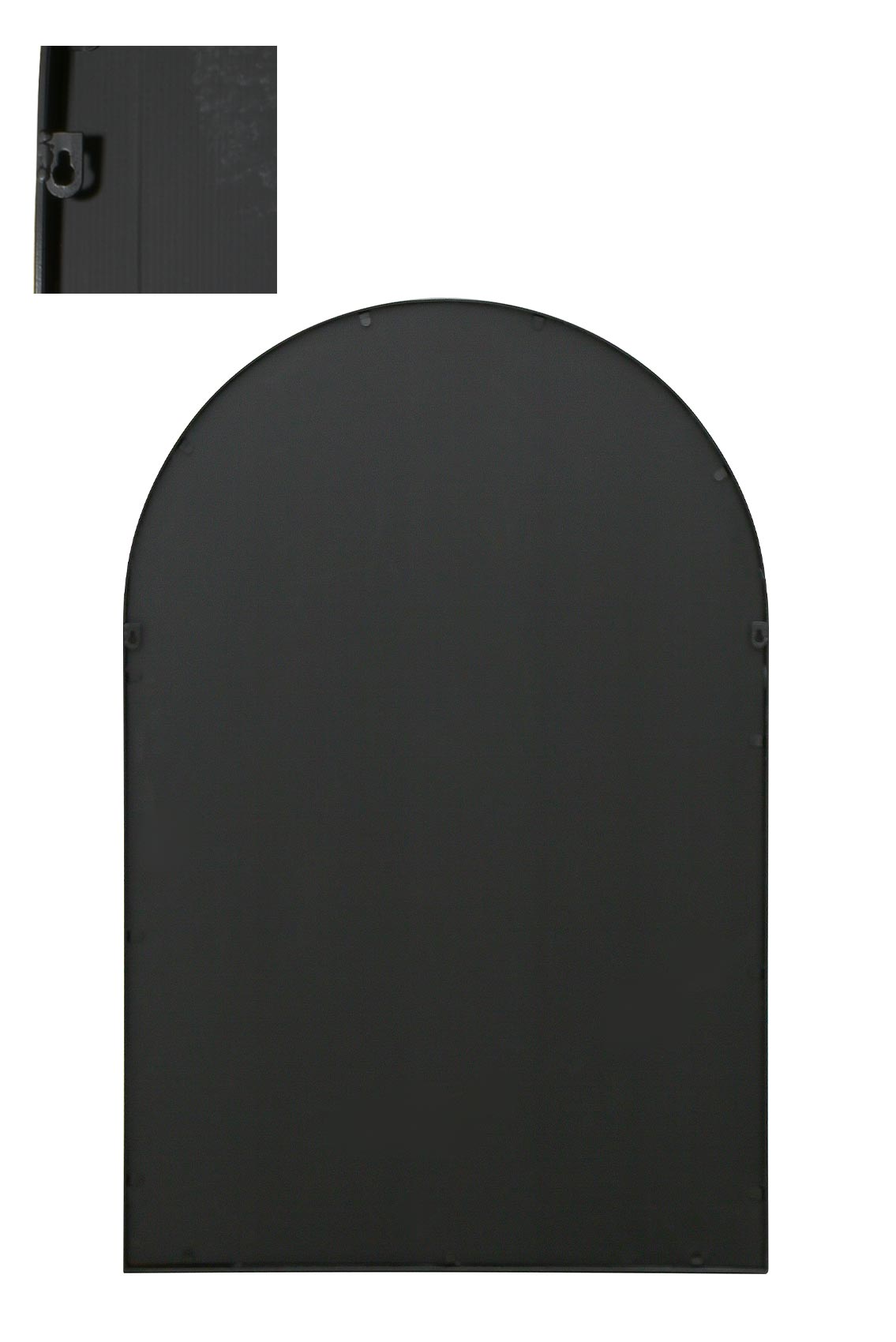 The Arcus - 47" X 31" (120CM X 80CM) Arched Black Metal Garden Mirror for Indoor and Outdoor Use-4