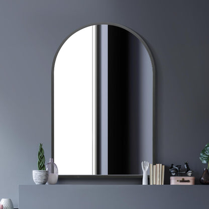 The Arcus Arch - 47" X 31" (120CM X 80CM) Black Metal Framed Mirror for Indoor and Outdoor Use.-2