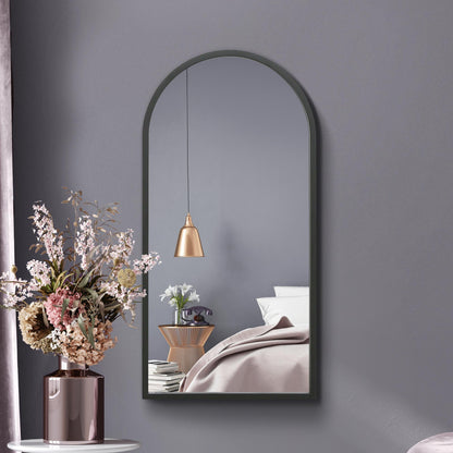 The Elegance - 31" X 16" Arched Black Metal Wall Mirror (80CM X 40CM) for Indoor and Outdoor Use.-2