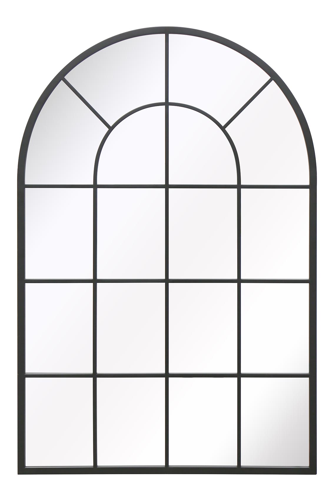 The Arcus - 47"x31" Black Framed Arched Garden Mirror for Indoor and Outdoor Use (120x80CM)-2