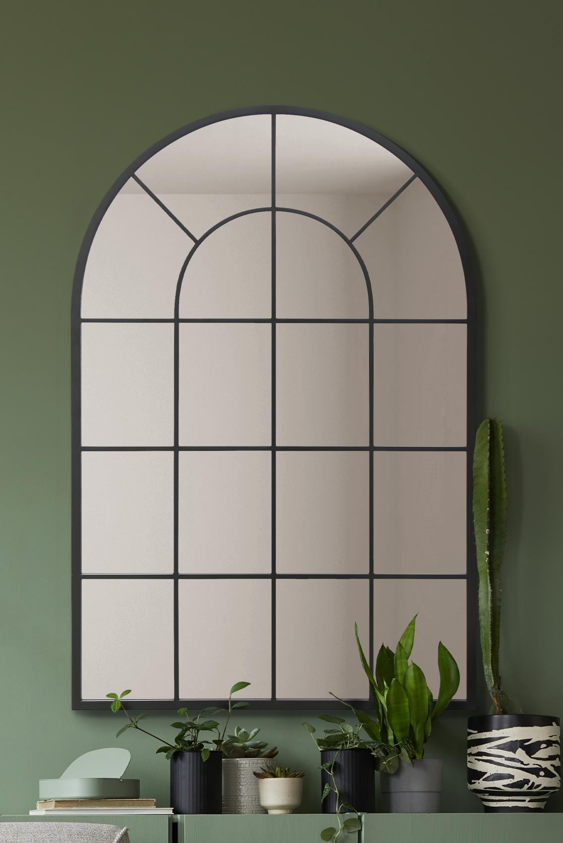 The Elegance - 47" X 31" (120x80CM) Black Framed Arched Mirror for Indoor and Outdoor Use!-1