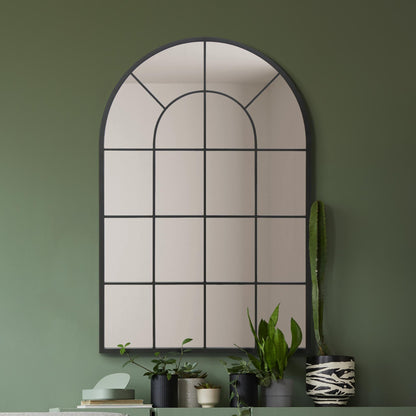 The Elegance - 47" X 31" (120x80CM) Black Framed Arched Mirror for Indoor and Outdoor Use!-2