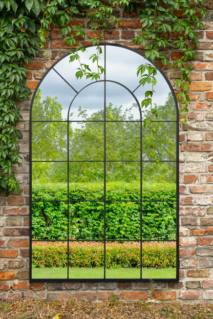 The Arcus Garden Mirror - Elegant Arched Design with Black Frame, 75" x 47" (190 x 120CM) for Indoor and Outdoor Use!-1