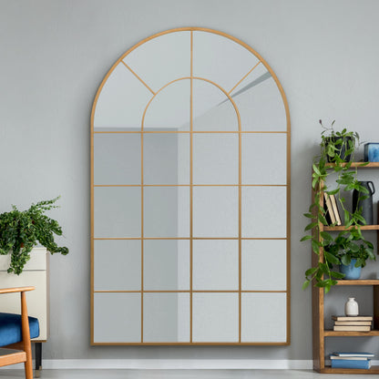 The Elegance - 75" X 47" (190x120CM) Gold Framed Arched Mirror for Indoor and Outdoor Use!-2