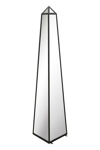 Elegant Black Metal Framed Mirrored Garden Obelisk - 59" X 12" X 12" (150CM X 30CM X 30CM)-2