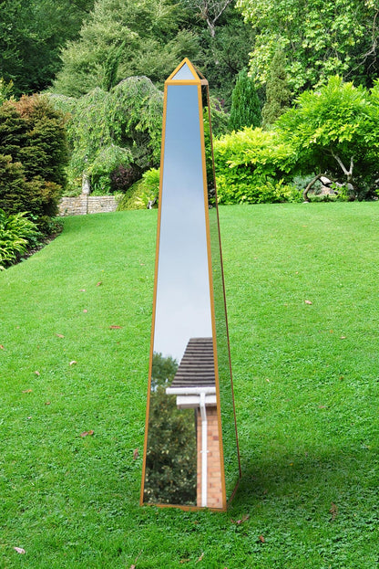 Elegant Black Metal Framed Mirrored Garden Obelisk - 59" X 12" X 12" (150CM X 30CM X 30CM)-12