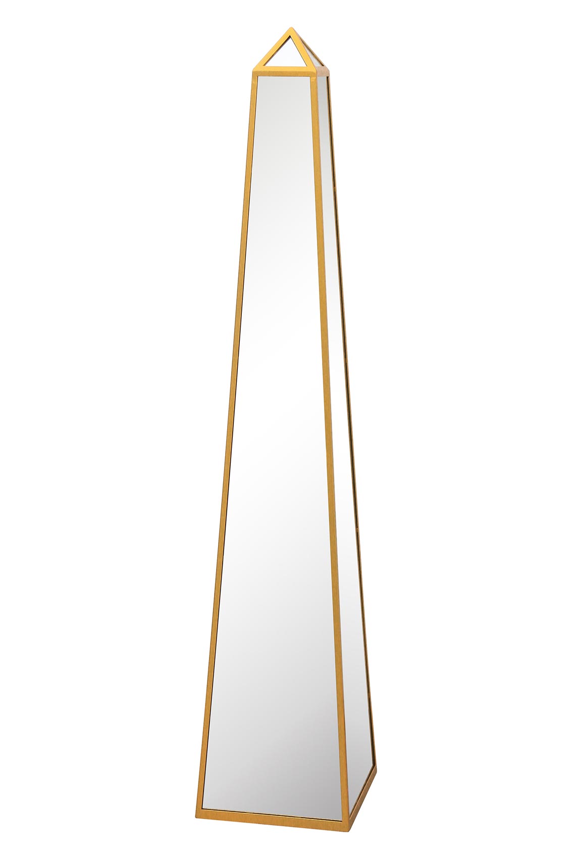 Elegant Gold Metal Framed Mirrored Garden Obelisk - 59" X 12" X 12" (150CM X 30CM X 30CM)-2