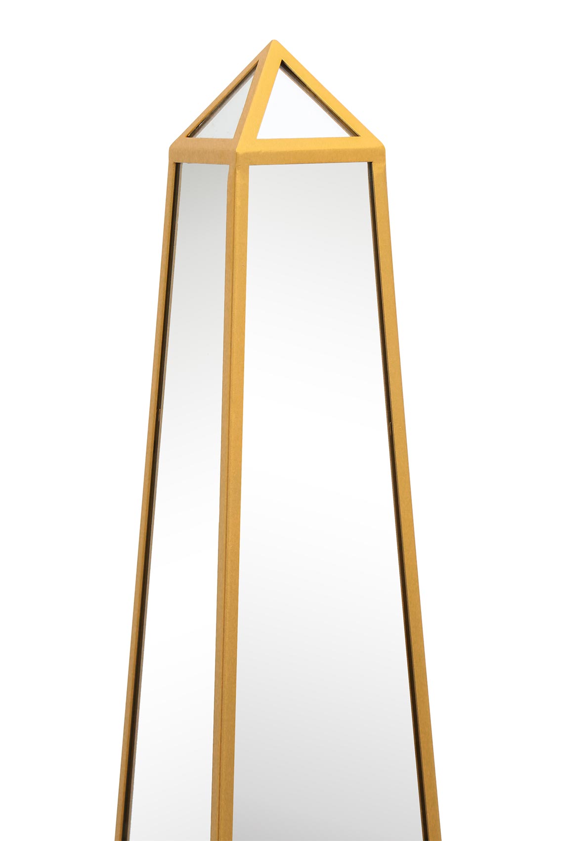 Elegant Gold Metal Framed Mirrored Garden Obelisk - 59" X 12" X 12" (150CM X 30CM X 30CM)-2