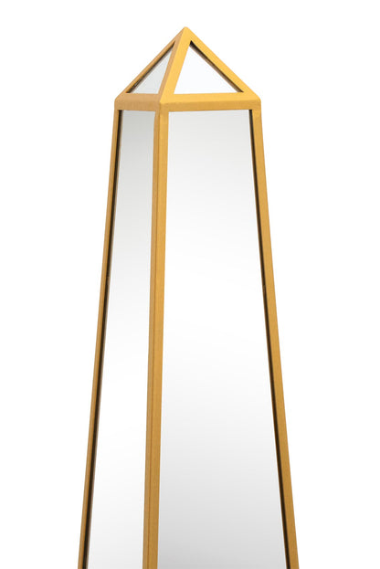 Elegant Gold Metal Framed Mirrored Garden Obelisk - 59" X 12" X 12" (150CM X 30CM X 30CM)-2