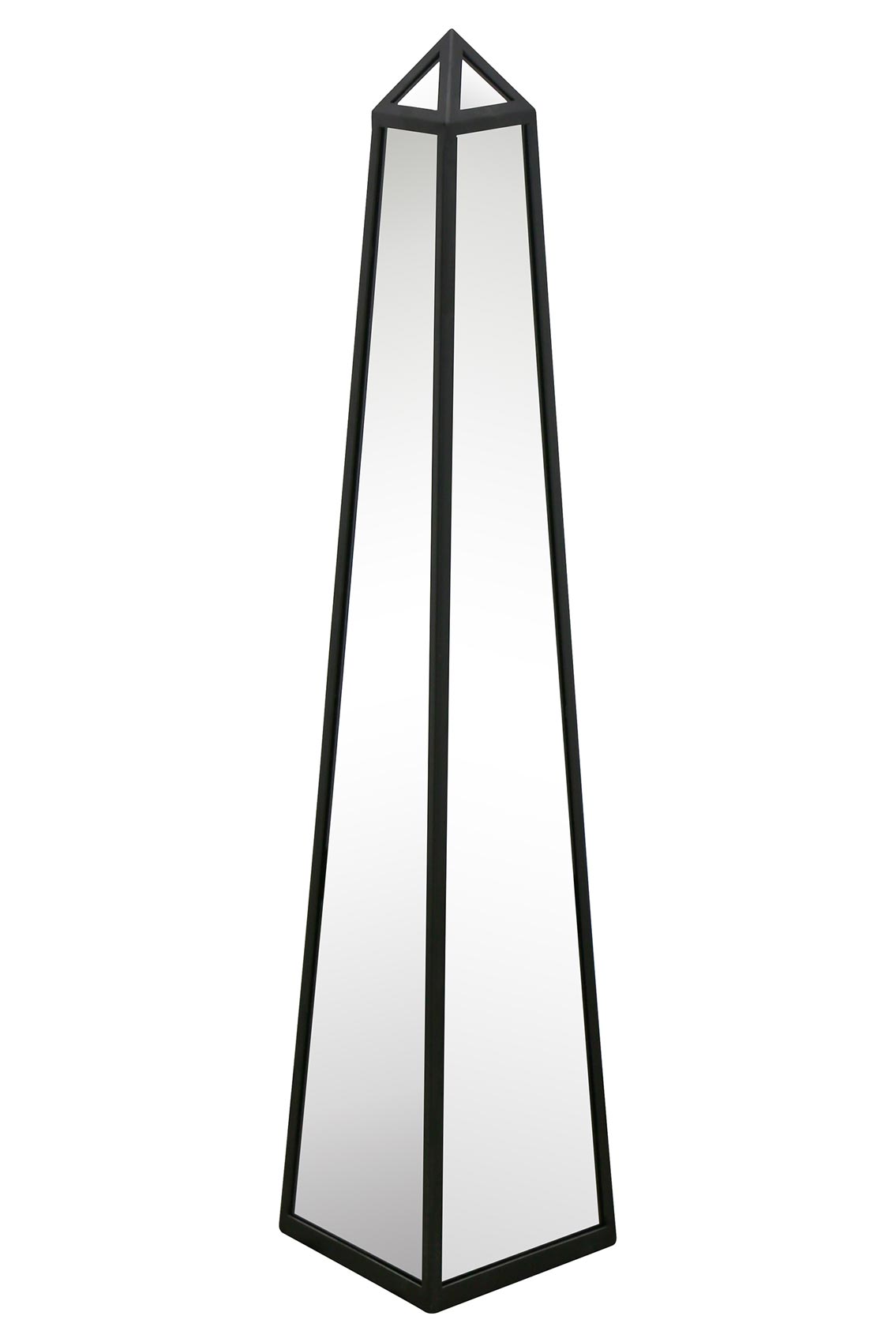 Sleek Black Metal Framed Reflective Garden Obelisk 47" X 10" X 10" (120CM X 25CM X 25CM)-2