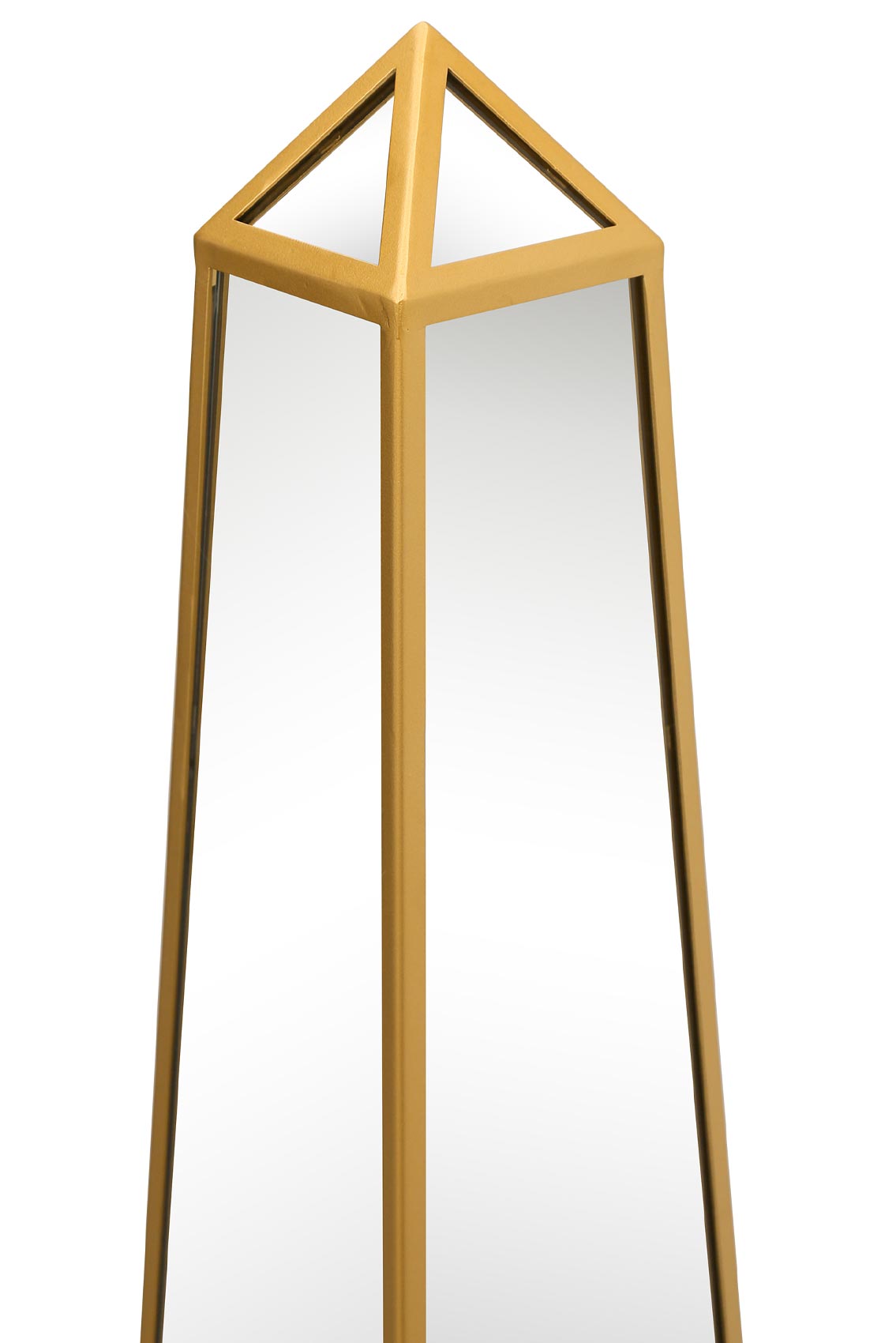 Gold Trimmed Mirrored Garden Obelisk Ornament - 47" X 10" X 10" (120CM X 25CM X 25CM)-6