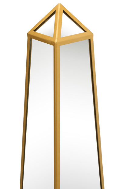 Gold Trimmed Mirrored Garden Obelisk Ornament - 47" X 10" X 10" (120CM X 25CM X 25CM)-4