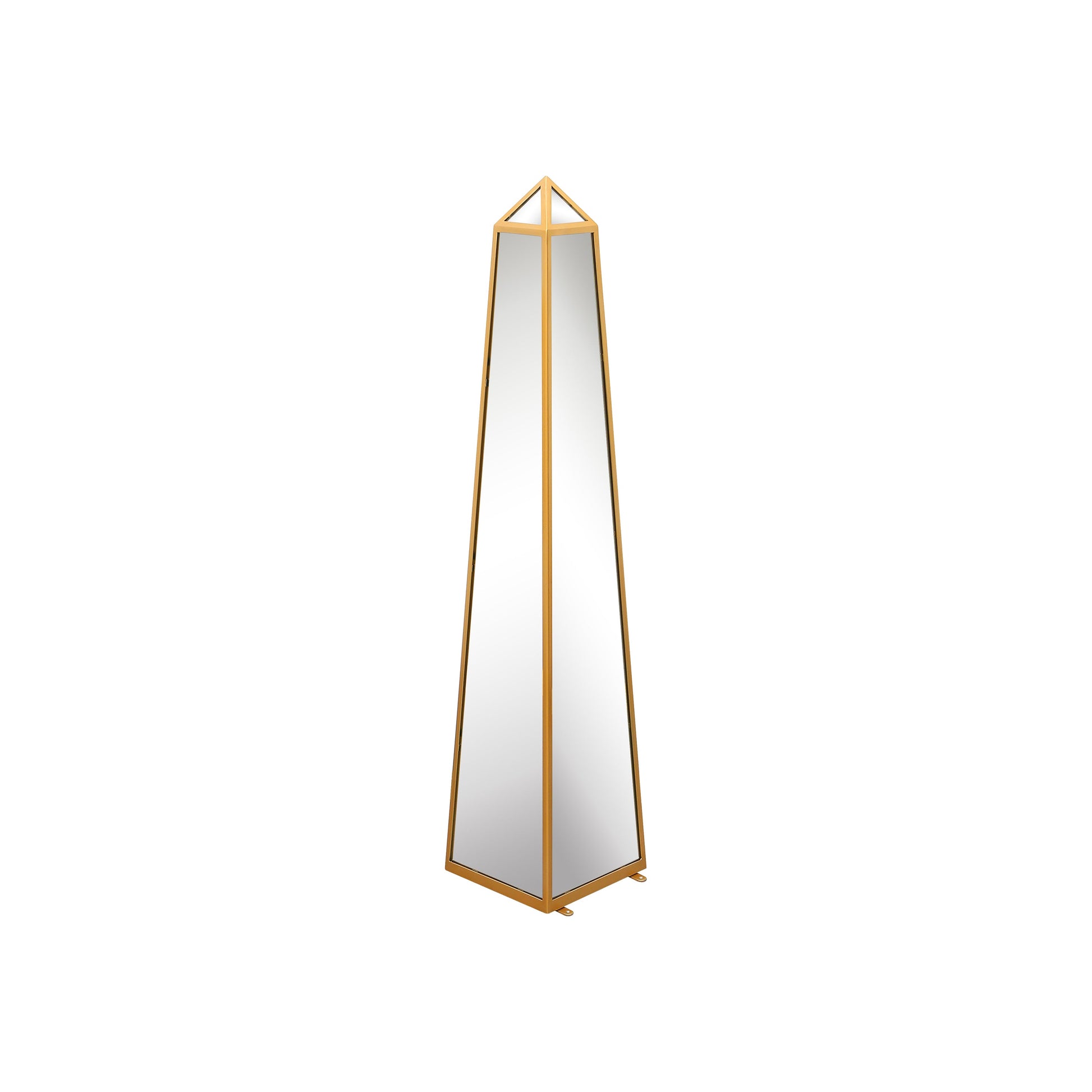 Elegant Gold-Trimmed Mirrored Garden Obelisk - 39" X 8" X 8" (100CM X 20CM X 20CM)-6