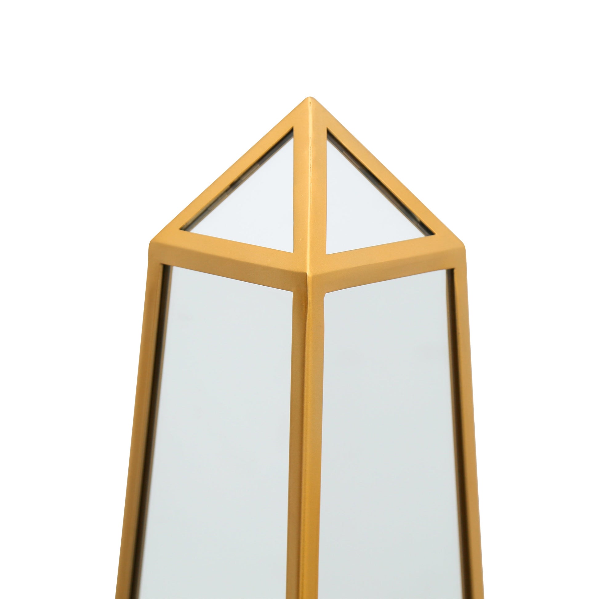 Elegant Gold-Trimmed Mirrored Garden Obelisk - 39" X 8" X 8" (100CM X 20CM X 20CM)-4