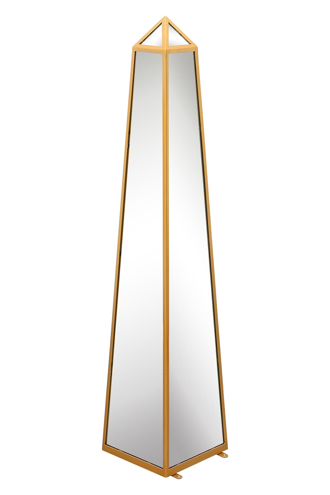 Elegant Gold-Trimmed Mirrored Garden Obelisk - 39" X 8" X 8" (100CM X 20CM X 20CM)-2